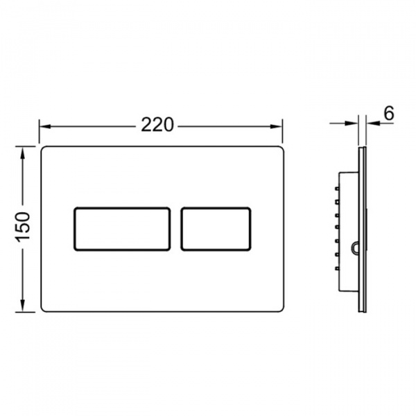 TECEsolid. Панель смыва с двойной системой смыва для унитаза, цвет: белый матовый