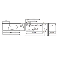 Laufen Palomba Раковина 120х50х4 см, 1 отв., полка слева, цвет: белый
