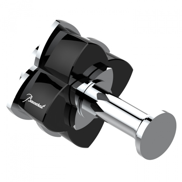 THG Pétale de cristal noir Крючок подвесной, длинный, цвет: хром/черный хрусталь