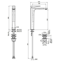 Carlo Frattini Zeta Высокий смеситель для раковины, цвет: хром