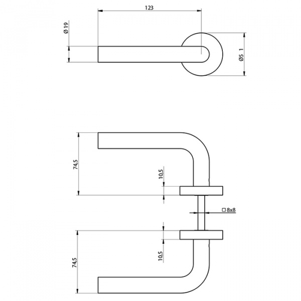 Ручка для дверцы матовая сталь Bongio Time 2020, цвет: матовая сталь