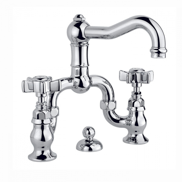 Nicolazzi Dames Anglaises Смеситель для раковины на 3 отверстия, с донным клапаном, межцентр: 216мм, цвет: хром