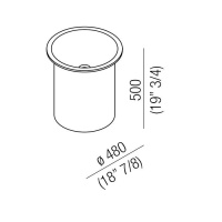 Agape In-Out Раковина 48х48х50 см, без отв., цвет: белый