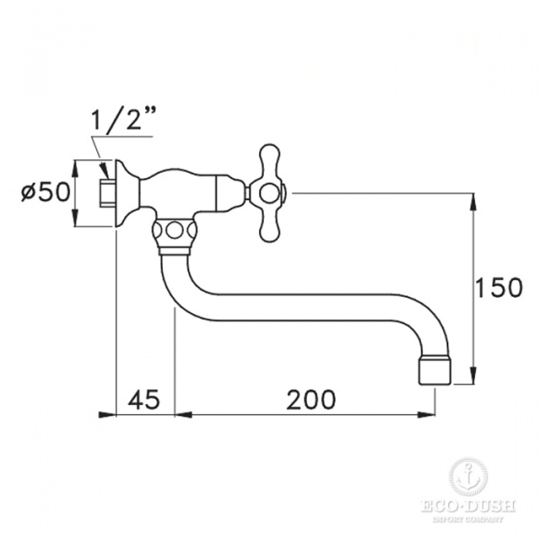 Stella Roma Настенный смеситель 3194/200, излив 200мм, цвет: хром