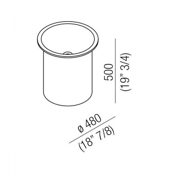 Agape In-Out Раковина 48х48х50 см, без отв., цвет: белый