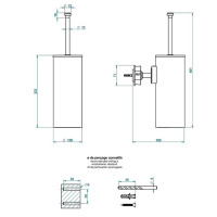 THG Petale De Cristal Bleu Ёршик для унитаза, подвесной, цвет: полированное золото