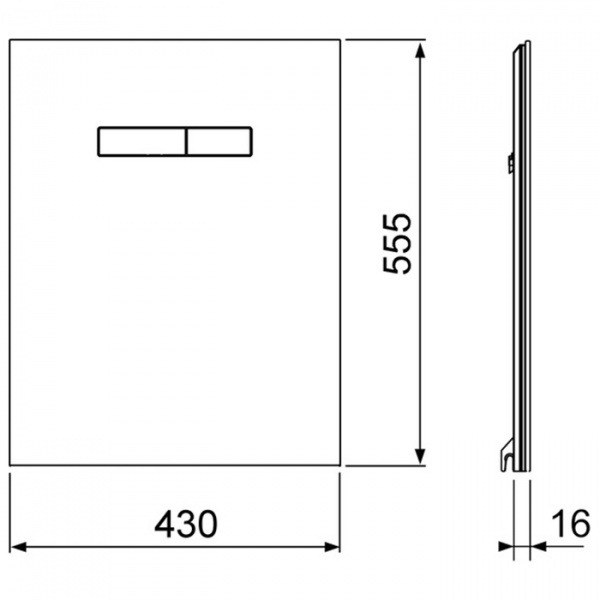 TECElux Комплект для установки унитаза-биде TOTO, GEBERIT, с верхней панелью 430×555×16 мм, с механическим блоком управления стекло, цвет: белый/хром