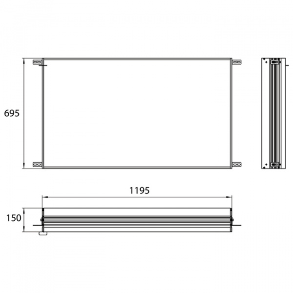 EMCO Evo Монтажная рама для встраиваемого зеркального шкафа 120, B119.5xH69.5см