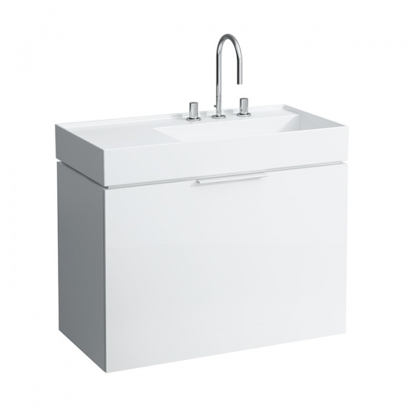Laufen Kartell Тумба с раковиной, 89.5х45.5х61.5см, с 1 выдвиж. ящиком с полкой, с сифоном, цвет: белый глянцевый