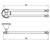 Gattoni Vivaldi  Полотенцедержатель двойной  34,5см, подвесной, цвет: хром