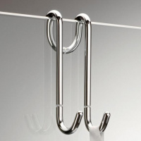 Decor Walther DH 1 Крючок для душевой двери двойной, подвесной, цвет: хром