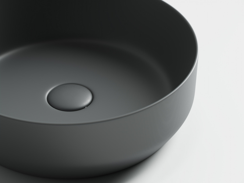 Умывальник чаша накладная круглая (цвет Темный Антрацит Матовый) Element 390*390*120мм Ceramica Nova темный антрацит матовый CN6022MDH