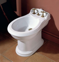 AZZURRA JUBILAEUM биде напольное 59х40см с 1 отв под смеситель, цвет: белый с креплением к полу