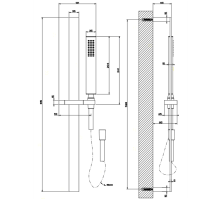 Gessi Rettangolo Душевая стойка с ручным душем, цвет: хром