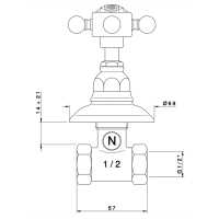 Nicolazzi Half Dome Crystal Вентиль запорный 1/2”, цвет: хром