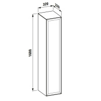 Laufen New Classic Колонна высокий подвесной 32х32х160см, 4 полочки, 1 дверка - петли слева, цвет: белый глянцевый