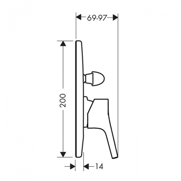 Hansgrohe Talis S, Смеситель для ванны, однорычажный, СМ, внешняя часть, цвет: хром