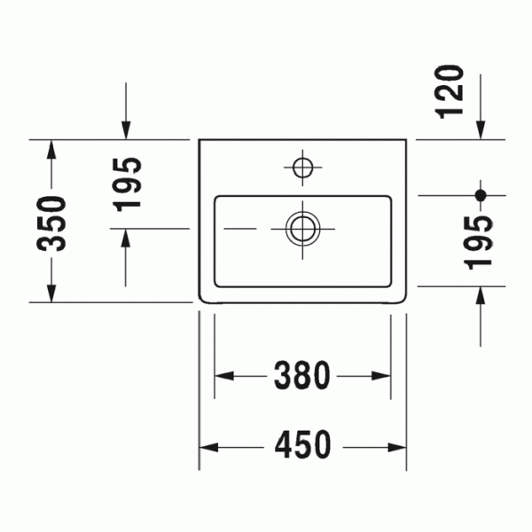 Duravit Vero Раковина 45х35 см, 1 отв., медицинская, цвет: белый