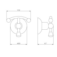 Nicolazzi Cristallo Di Rocca Крючок подвесной, цвет: золото