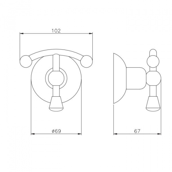 Nicolazzi Cristallo Di Rocca Крючок подвесной, цвет: золото