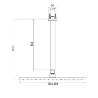 Gattoni PD Верхний душ, 400х300мм, с держателем, цвет: хром