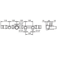 Fantini Внутренняя часть смесителя для ванны, переключатель на 2 источника, 1/2&quot