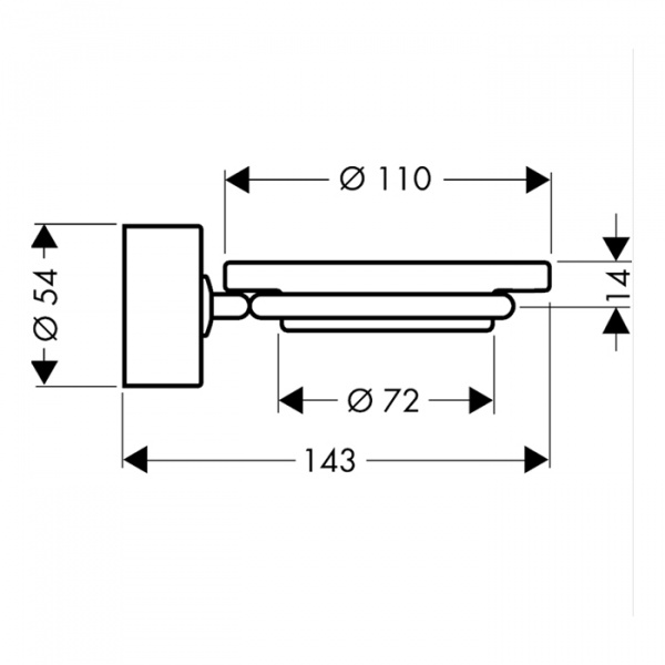 Axor Uno Мыльница подвесная, цвет: хром/хрусталь
