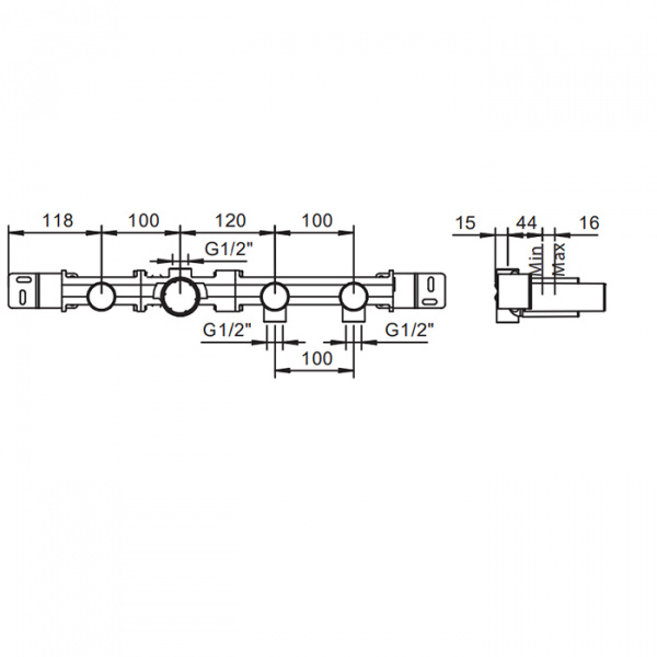 Fantini Внутренняя часть смесителя для ванны, переключатель на 2 источника, 1/2&quot