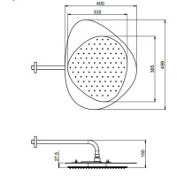 Carlo Frattini Wellness Верхний душ Cloud, в комплекте с настенным держателем 350 мм., верхняя пластина белая, цвет: белый матовый/хром