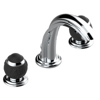 THG Panthere Cristal noir Смеситель для раковины, 3 отв., цвет: хром/черный хрусталь