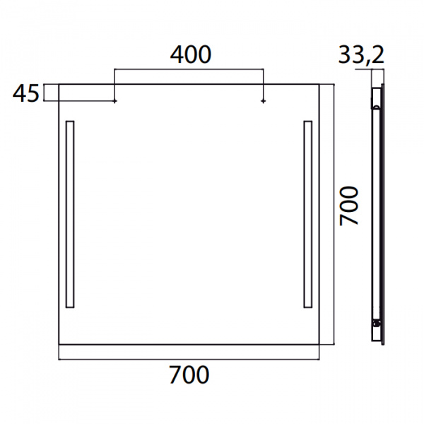 EMCO Зеркало премиум со LED подсветкой, B70xH70см