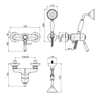 Carlo Frattini Bell, Смеситель для душа с душевым комплектом, цвет: Хром