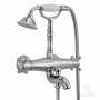 HUBER Victorian Смеситель термостатический настенный для ванны/душа с ручной лейкой,держателем и шлангом, цвет:  хром