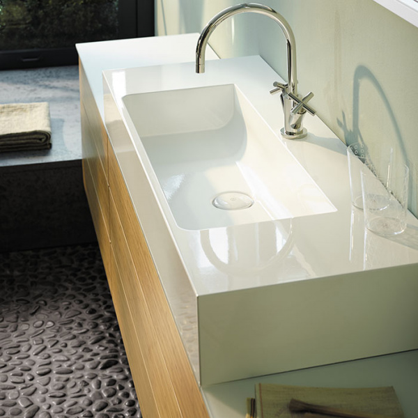 Burgbad Crono Раковина 121x50 см, 1 отв., цвет: белый