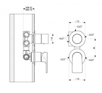 Встраиваемый смеситель для душа CEZARES LAGOS-VDIM3