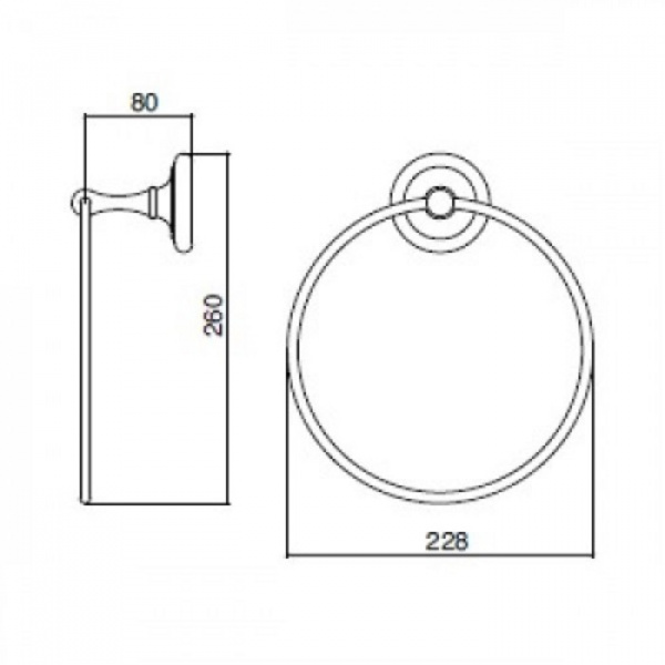 Sbordoni Calla Держатель для полотенца круглый, подвесной, цвет: хром