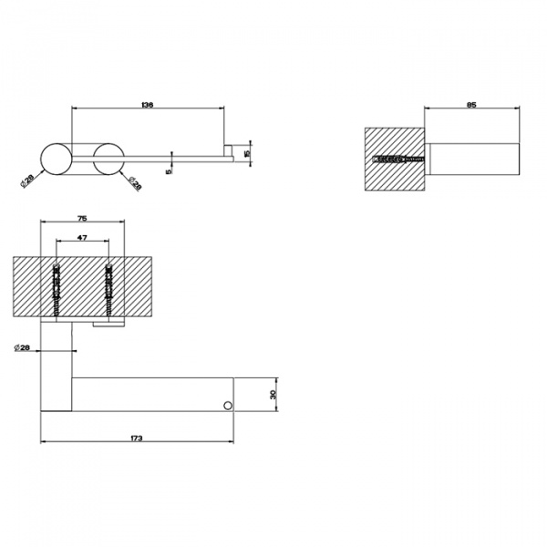 Gessi 316 Держатель для туалетной бумаги вертикальный или горизонтальный, подвесной, цвет: brushed black metal pvd