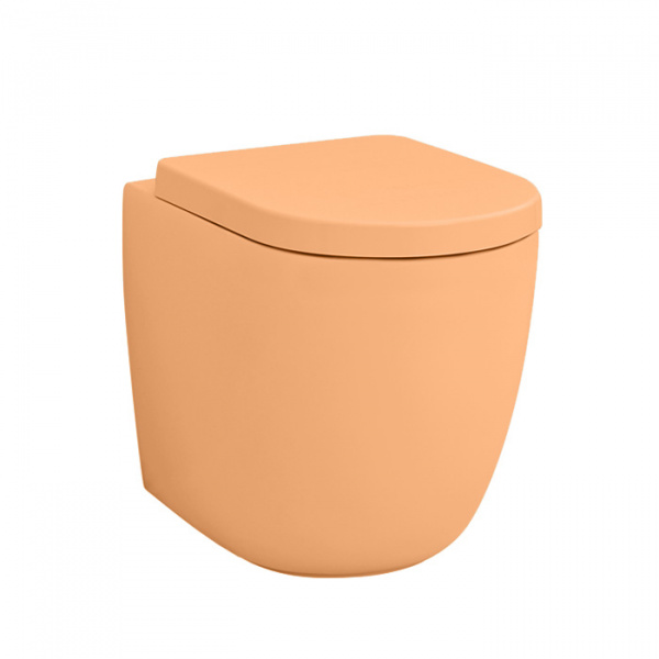 Artceram File 2.0 Унитаз безободковый, напольный приставной, слив универсальный 36х52 см, с креплениями, цвет: arancio cammeo