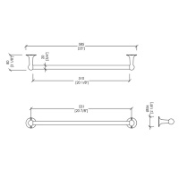 Devon&Devon New York Полотенцедержатель 58.5см., подвесной, цвет: золото