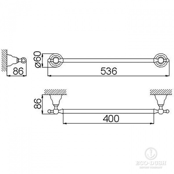 CISAL Arcana Полотенцедержатель 40см, цвет: хром
