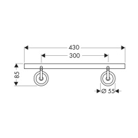 Axor Starck Поручень 43см, подвесной, цвет: хром
