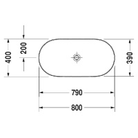 Duravit Luv Раковина 80 см, без отв., на столешницу, без перелива, без площадки, цвет: белый