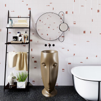 Kerasan Artwork Раковина 45х51х94.5 см, без отв., свободностоящая &quotMOLOCO&quot, слив в стену, цвет: Bruno matt