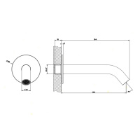 Gessi 316 Настенный излив на 1/2”, комбинируемый с удаленным управлением, цвет: шлифованная сталь