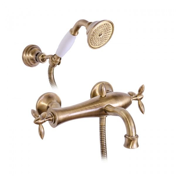 Gattoni Timor Смеситель для ванны с лейкой и шлангом, цвет: бронза