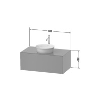 Duravit White Tulip Тумбочка подвесная 40.8x100x55 см, раковина, 1 выдвижной ящик, цвет: белый высокоглянцевый