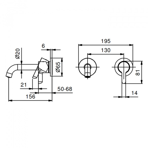 Fantini Icona Classic Смеситель для раковины, настенный, цвет: хром