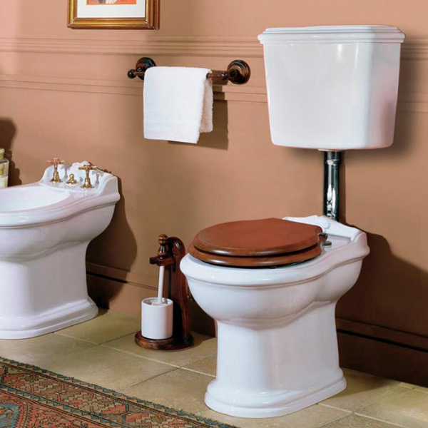 AZZURRA JUBILAEUM унитаз напольный 59х40см, слив в стену, с бачком трубой и механизмом цвет хром