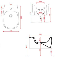 Artceram AZULEY  Биде подвесное 36х52см c креплением, с 1 отв под смеситель, цвет: черный