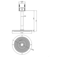 BOSSINI DREAM-OKI Верхний душ Ø 300 мм 1 режим - держателем вертикальным 300 x Ø 36 мм, цвет: хром